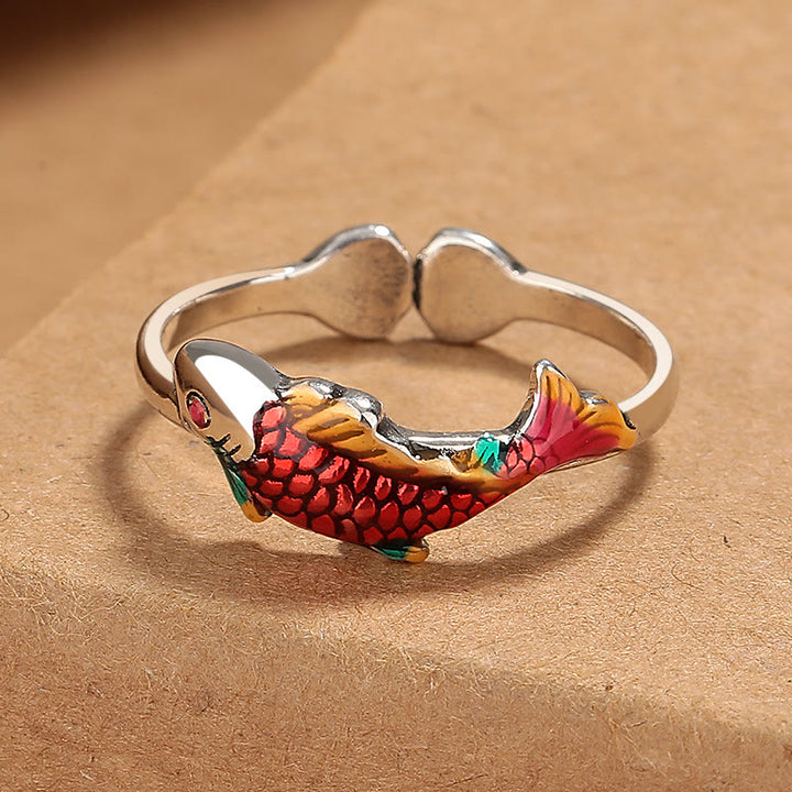 Buddha Stones Luck Koi Fish Wealth Prosperity Ring - image 3