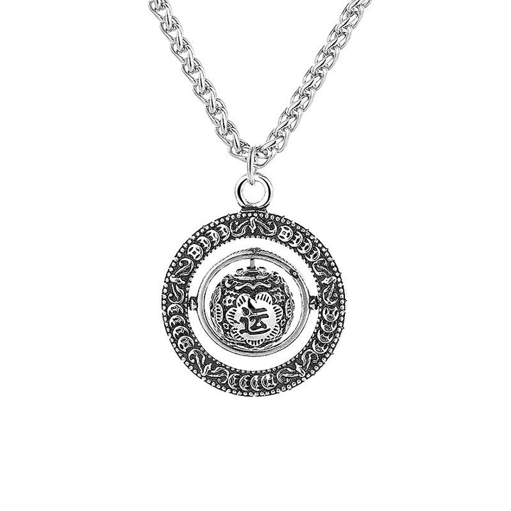 Buddha Stones One's Luck Improves Design Pattern Copper Rotatable Necklace Pendant - image 3