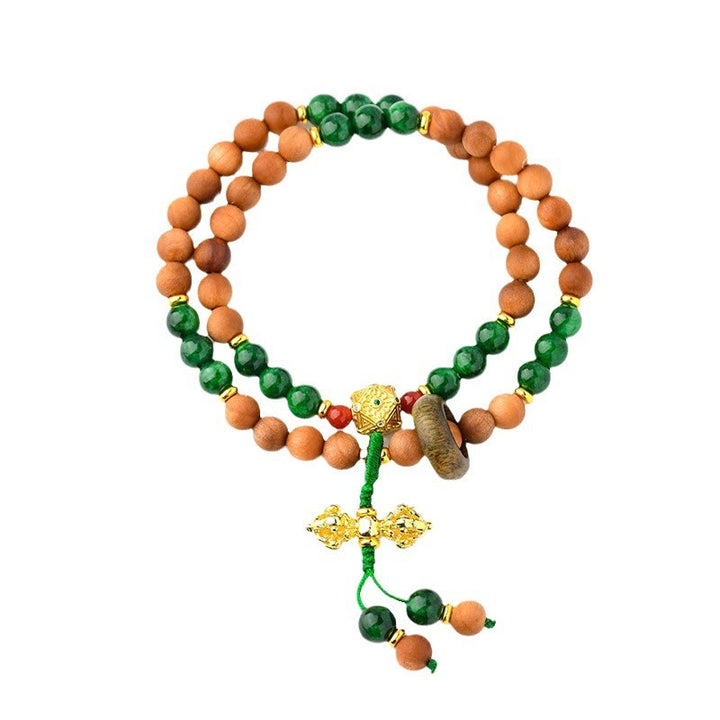 Buddha Stones Sandalwood Wood Bead Tibet Dorje Vajra  Double Twisted Design Protection Healing Bracelet - image 7