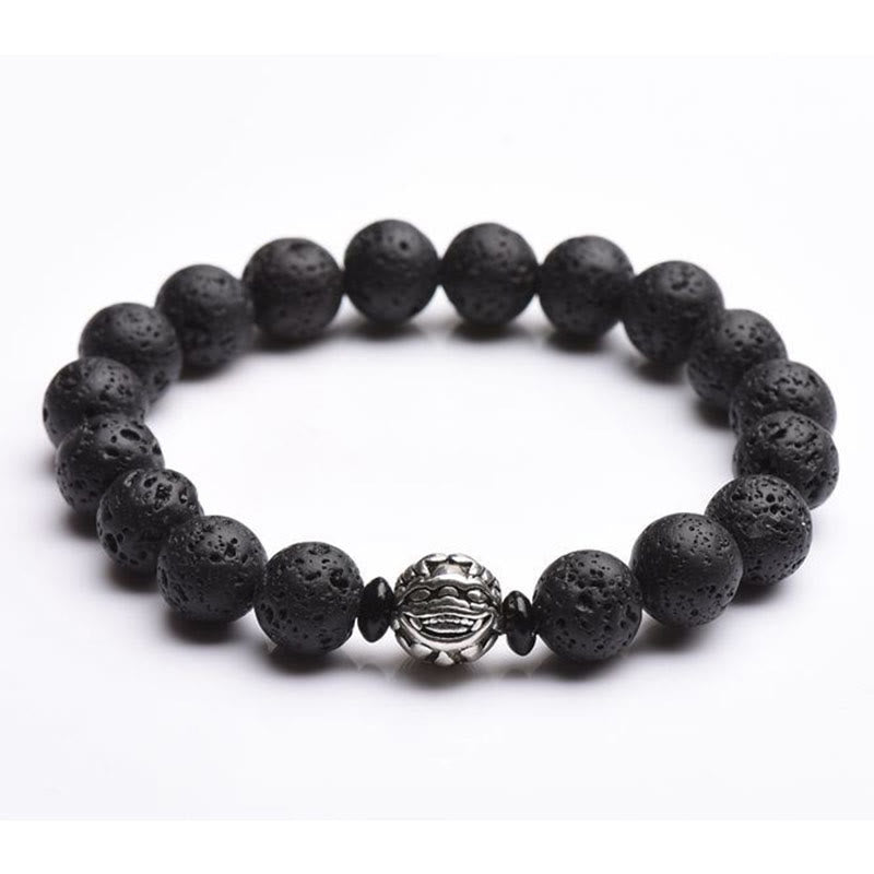 Buddha Stones Lava Rock Beads White Copper PiXiu Wealth Bracelet - image 11