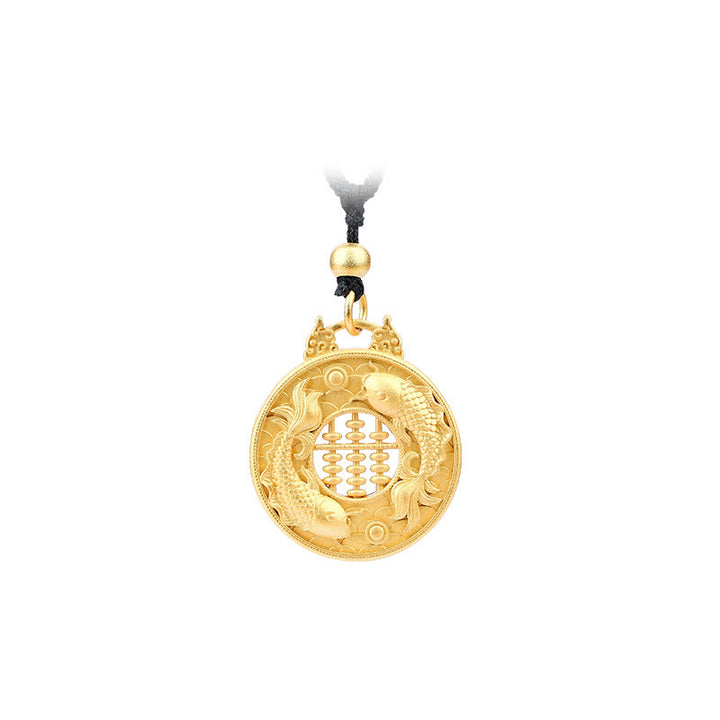 Buddha Stones Gold Plated Copper Koi Fish Strength Necklace Pendant - image 3