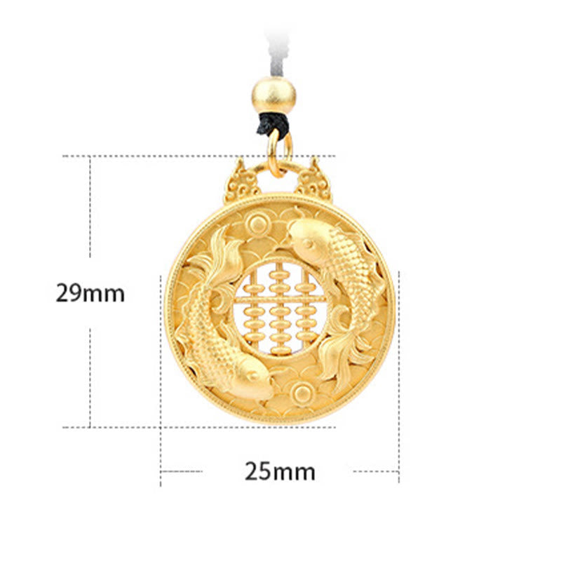 Buddha Stones Gold Plated Copper Koi Fish Strength Necklace Pendant - image 4