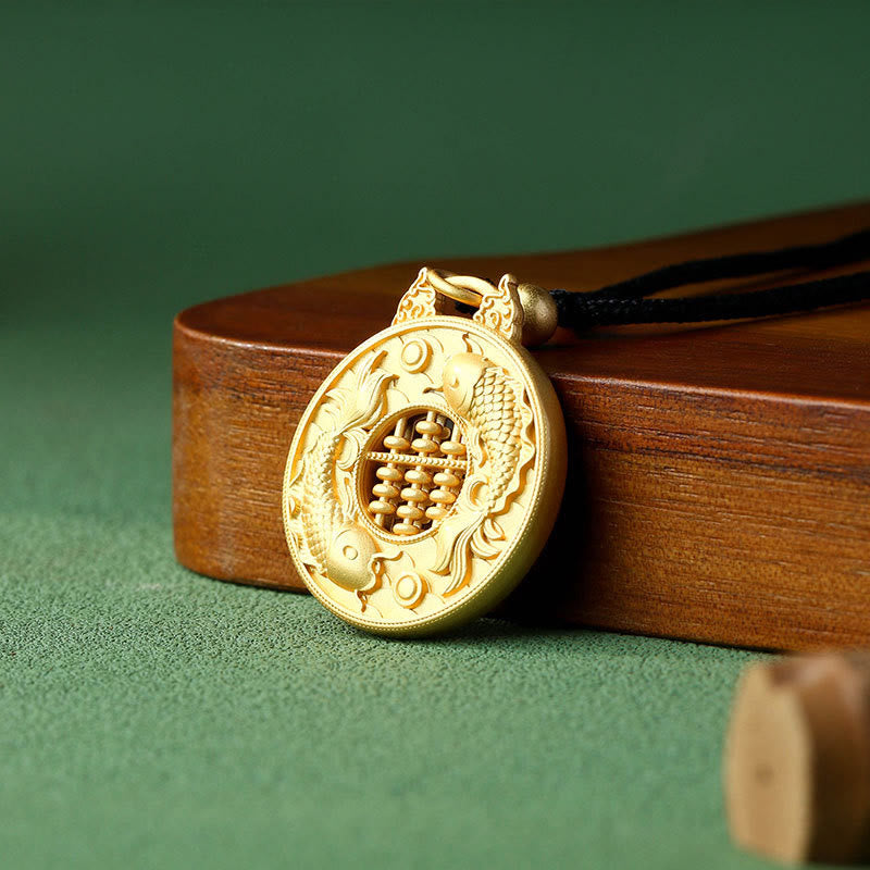 Buddha Stones Gold Plated Copper Koi Fish Strength Necklace Pendant - image 2