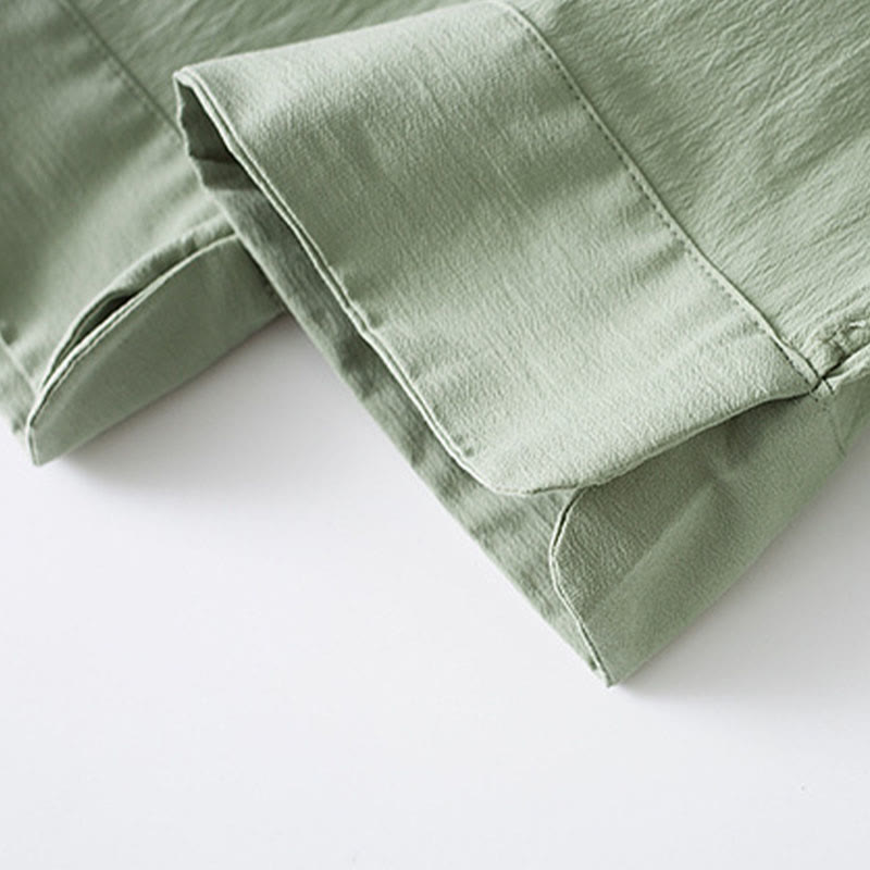 Buddha Stones Frog-Button Three Quarter Sleeve Shirt Pants Men's Suit - image 9