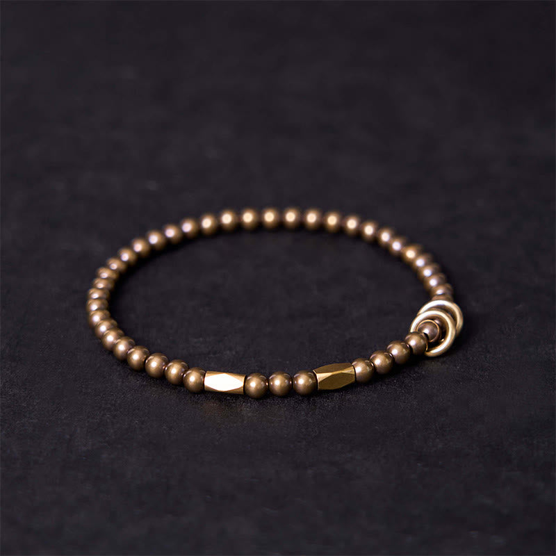 Buddha Stones Wealth Self Care Copper Brass Beads Design Couple Bracelet - image 1