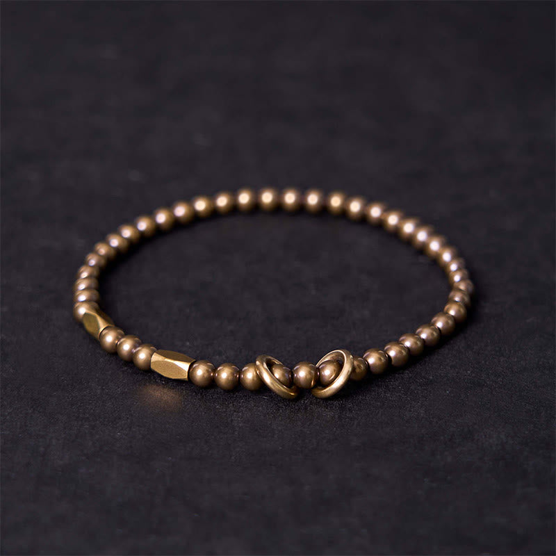 Buddha Stones Wealth Self Care Copper Brass Beads Design Couple Bracelet - 20-21cm - image 0