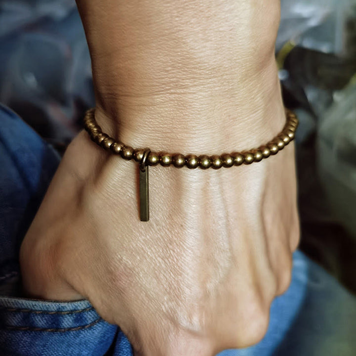 Buddha Stones Pure Copper Brass Beads Self Care Healing Bracelet - image 4