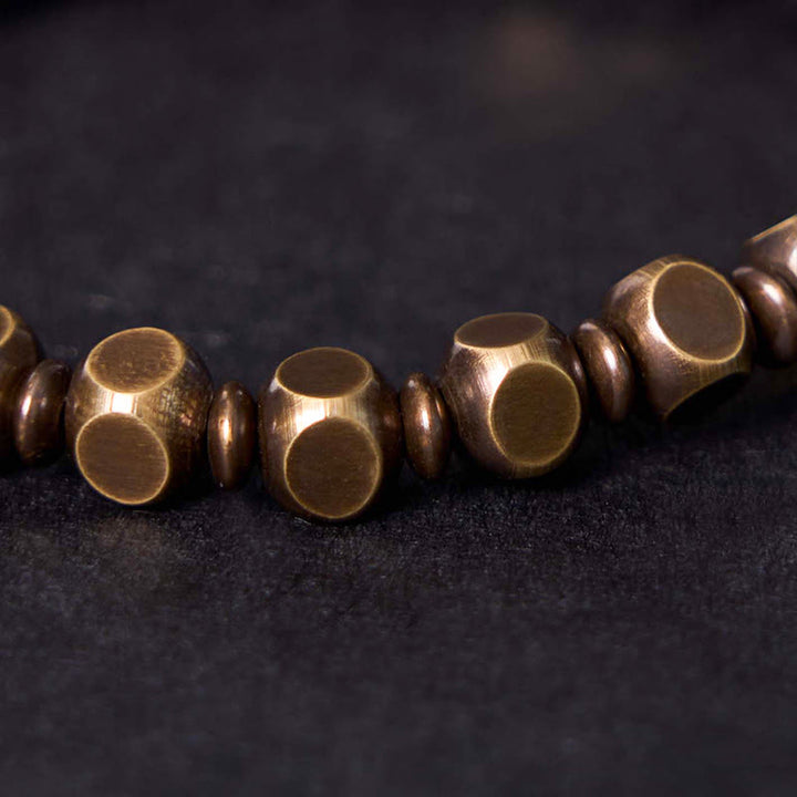 Buddha Stones Tibetan Om Mani Padme Hum Carved Copper Brass Amulet Focus Bracelet - image 8