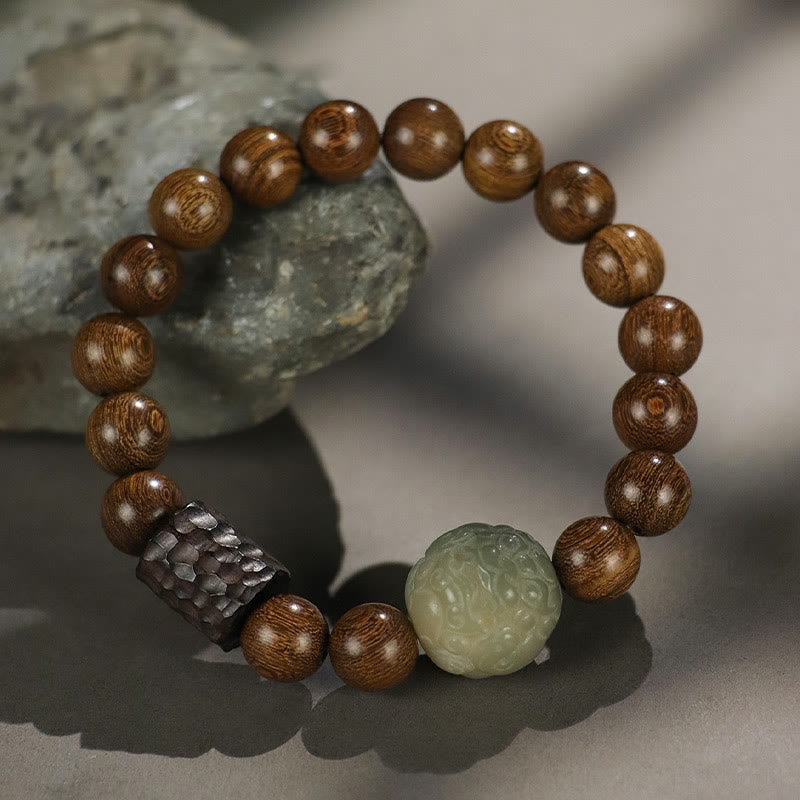 Buddha Stones Sandalwood Bodhi Seed PiXiu Ebony Wood Bead Healing Bracelet - image 3