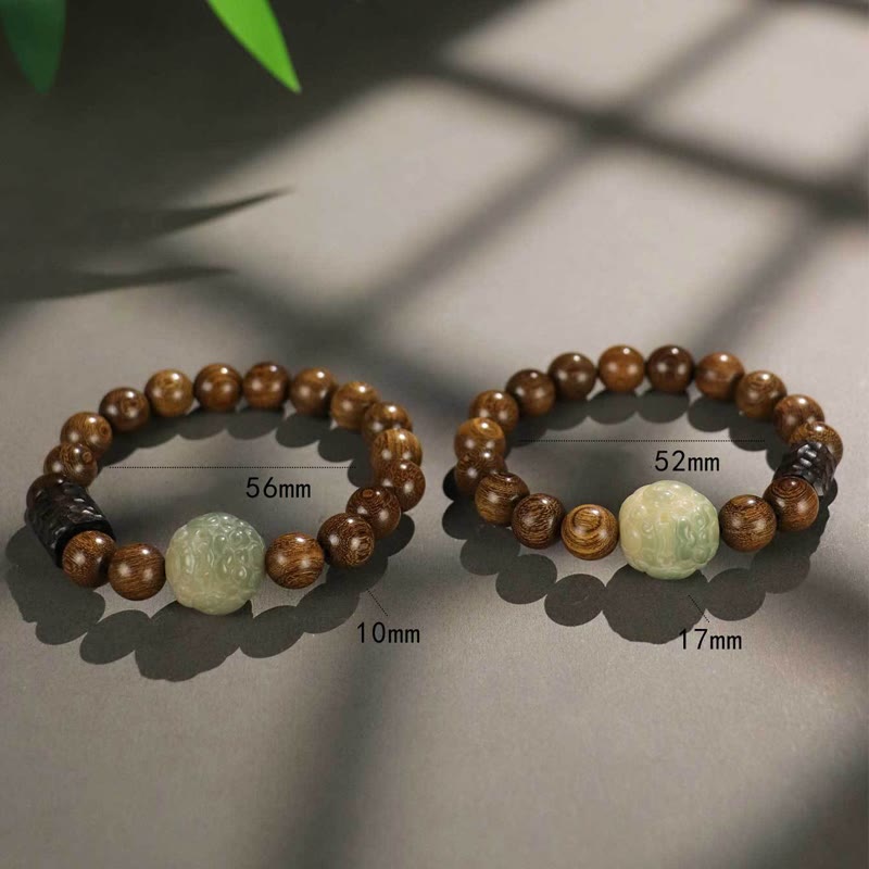 Buddha Stones Sandalwood Bodhi Seed PiXiu Ebony Wood Bead Healing Bracelet - image 10