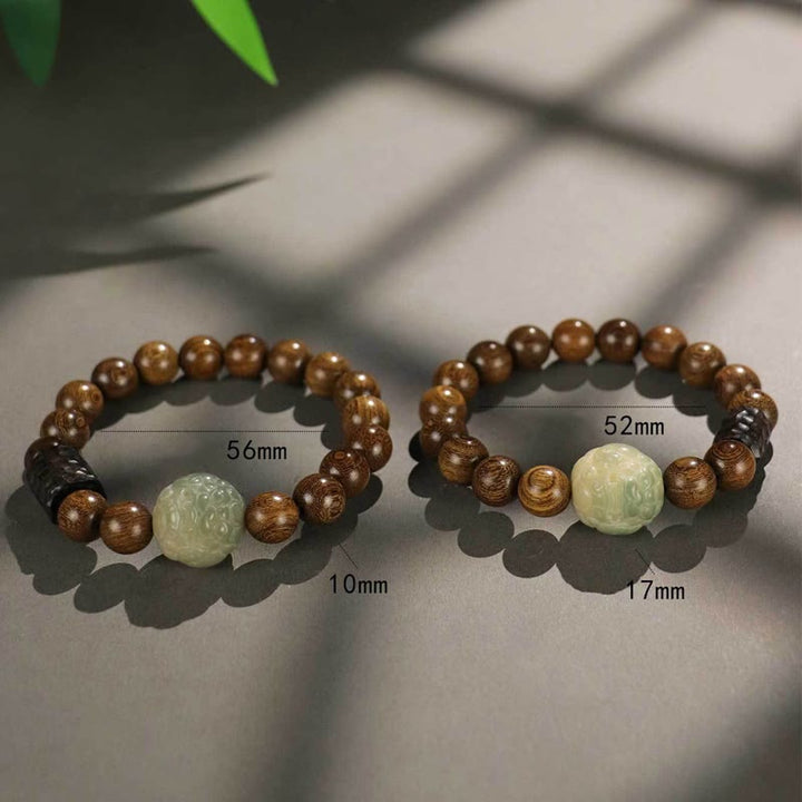 Buddha Stones Sandalwood Bodhi Seed PiXiu Ebony Wood Bead Healing Bracelet - image 10