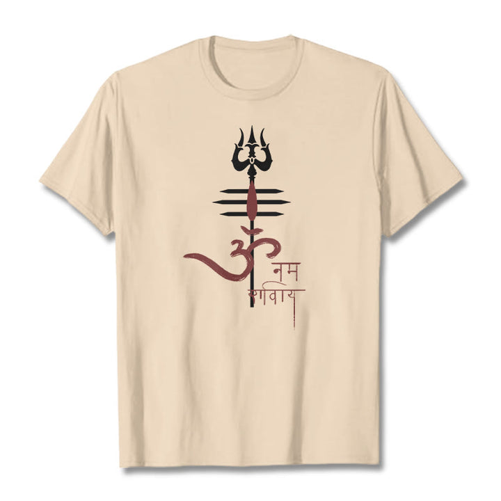 Buddha Stones OM NAMAH SHIVAYA Trident Cotton Tee T-shirt - Bisque - 2XL - image 18