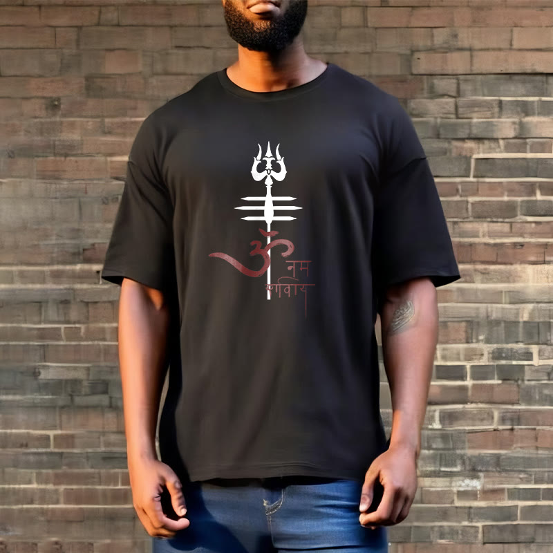 Buddha Stones OM NAMAH SHIVAYA Trident Cotton Tee T-shirt - image 5
