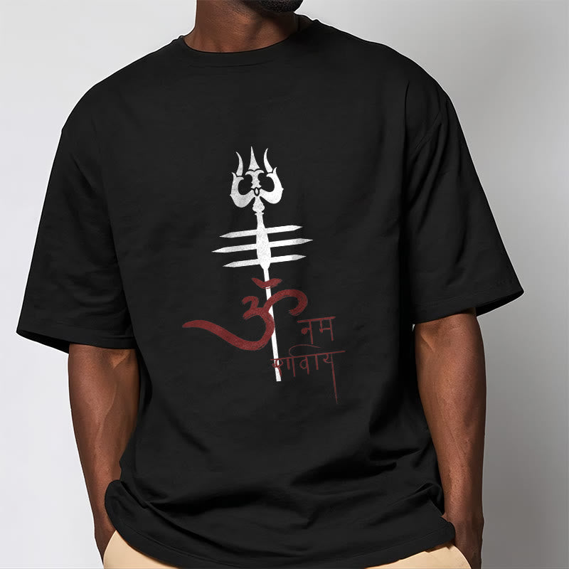 Buddha Stones OM NAMAH SHIVAYA Trident Cotton Tee T-shirt - image 4