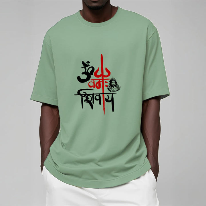 Buddha Stones OM NAMAH SHIVAYA Red Trident Cotton Tee T-shirt - image 13