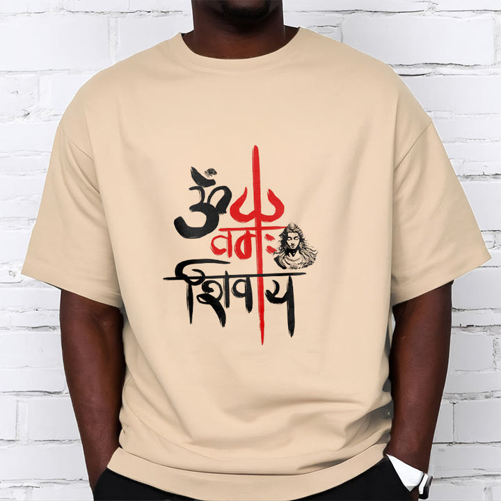 Buddha Stones OM NAMAH SHIVAYA Red Trident Cotton Tee T-shirt - image 15