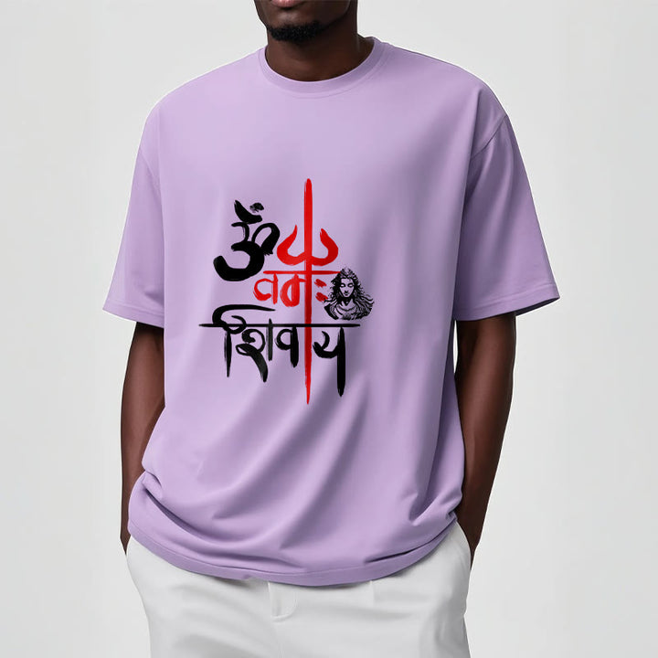 Buddha Stones OM NAMAH SHIVAYA Red Trident Cotton Tee T-shirt - image 9