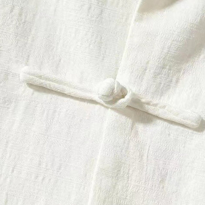 Buddha Stones Men's Tang Long Sleeve Shirt Frog Button With Pocket Stand Collar Comfort Shirt - image 3