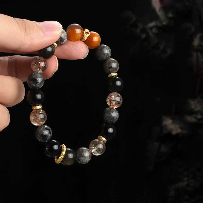 Buddha Stones Sun Stone Lava Rock Positive Bracelet - image 3