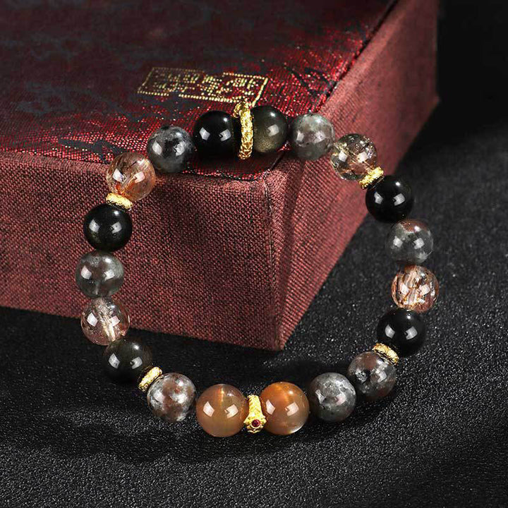 Buddha Stones Sun Stone Lava Rock Positive Bracelet - image 2