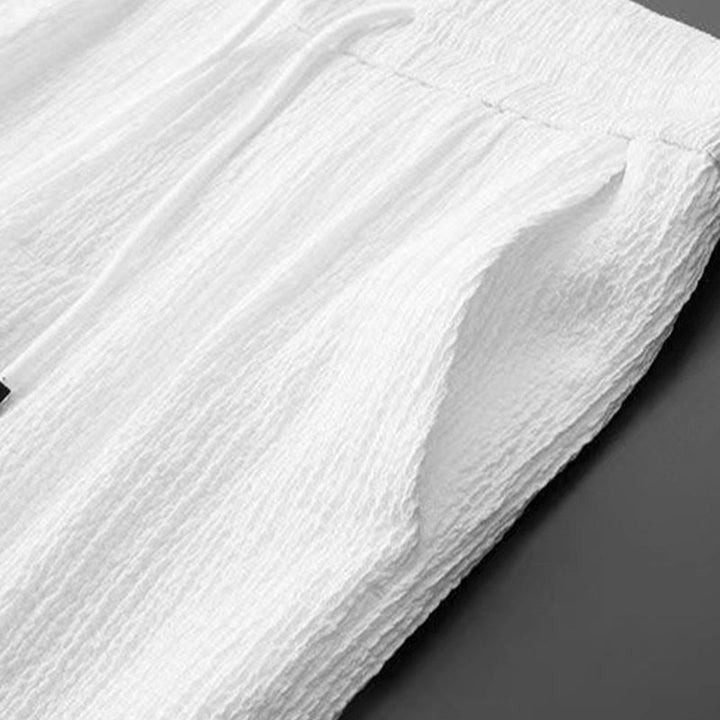 Buddha Stones Pure Color Long Sleeve Top Pants Clothing Men's Set - image 8