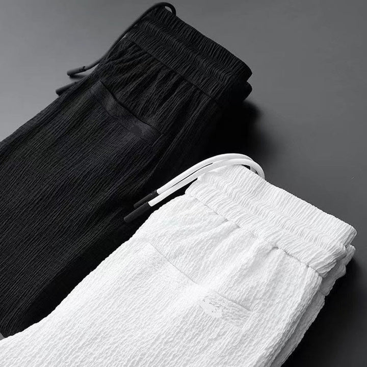 Buddha Stones Pure Color Long Sleeve Top Pants Clothing Men's Set - image 10