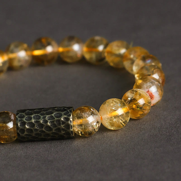 Buddha Stones Citrine Sandalwood Bodhi Seed Protection Double Wrap Bracelet - image 12