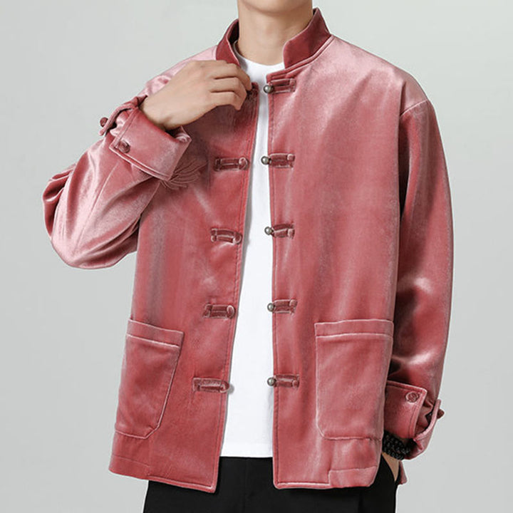 Buddha Stones Embroider Dragon Casual Frog-button Cotton Men's Jacket Shirt Clothing - image 2