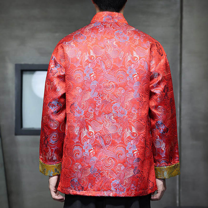 Buddha Stones Frog-Button Chinese Tang Suit Stand Collar Long Shirt Men Jacket Clothing - image 9