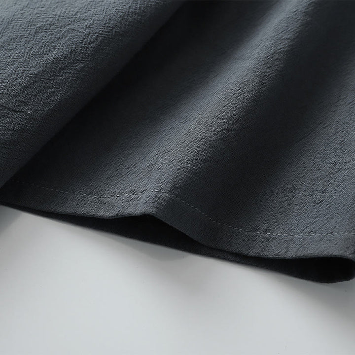 Buddha Stones Men's T-Shirt Solid Color Top Short Sleeve Three-button V Collar Soft Cotton Shirt - image 7