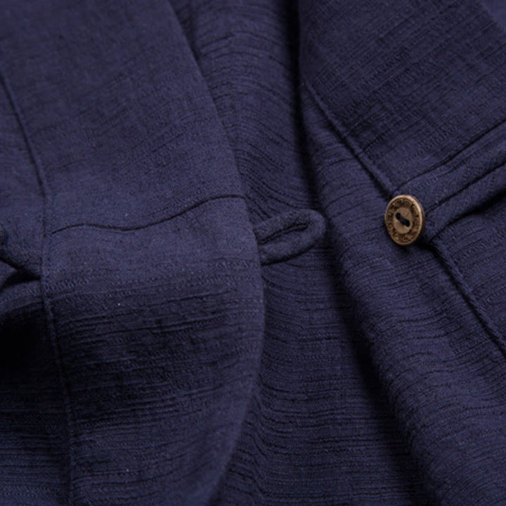 Buddha Stones Men's Short Sleeve Shirt With Pocket V Neck Comfort Cotton Linen Shirt - image 11