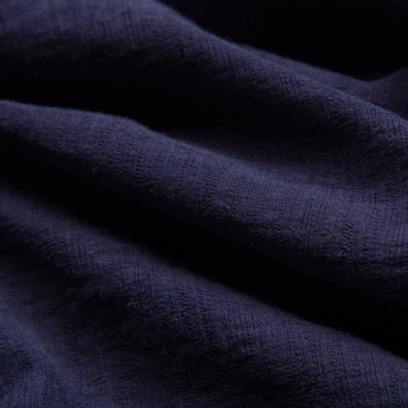 Buddha Stones Men's Short Sleeve Shirt With Pocket V Neck Cardigan Comfort Cotton Linen Shirt - image 14