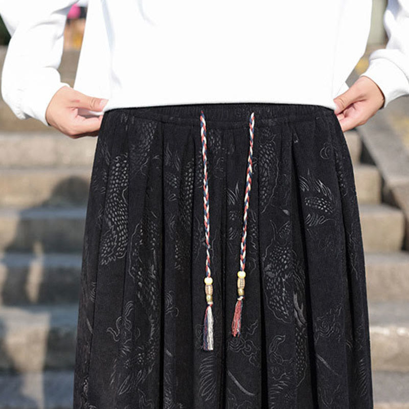 Buddha Stones Dragon Design Casual Plain Cotton Men's Pants With Pockets - image 18