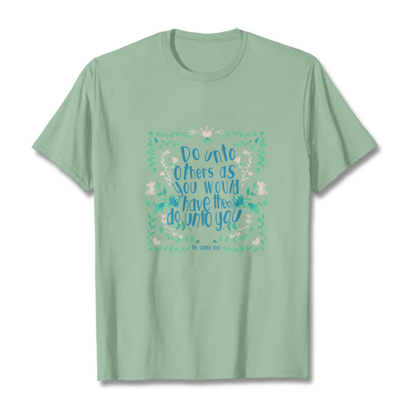 Buddha Stones The Golden Rule Tee T-shirt - PaleGreen - Green Leaves - 2XL - image 0