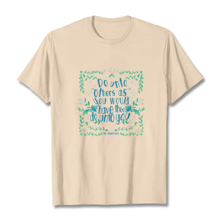 Buddha Stones The Golden Rule Tee T-shirt - Bisque - Green Leaves - 2XL - image 9
