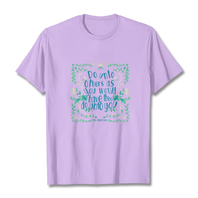 Buddha Stones The Golden Rule Tee T-shirt - Plum - Green Leaves - 2XL - image 15