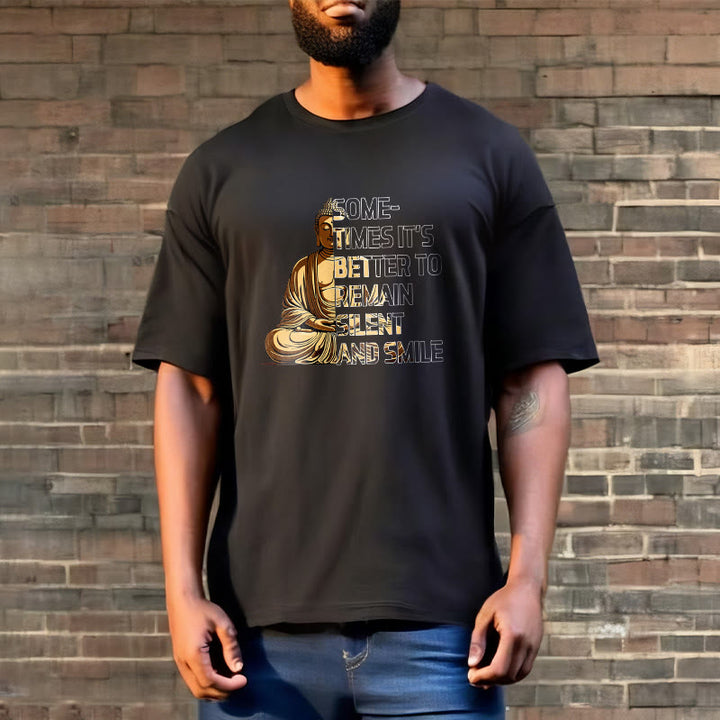 Buddha Stones Sometimes It's Better To Remain Silent And Smile Tee T-shirt - image 2