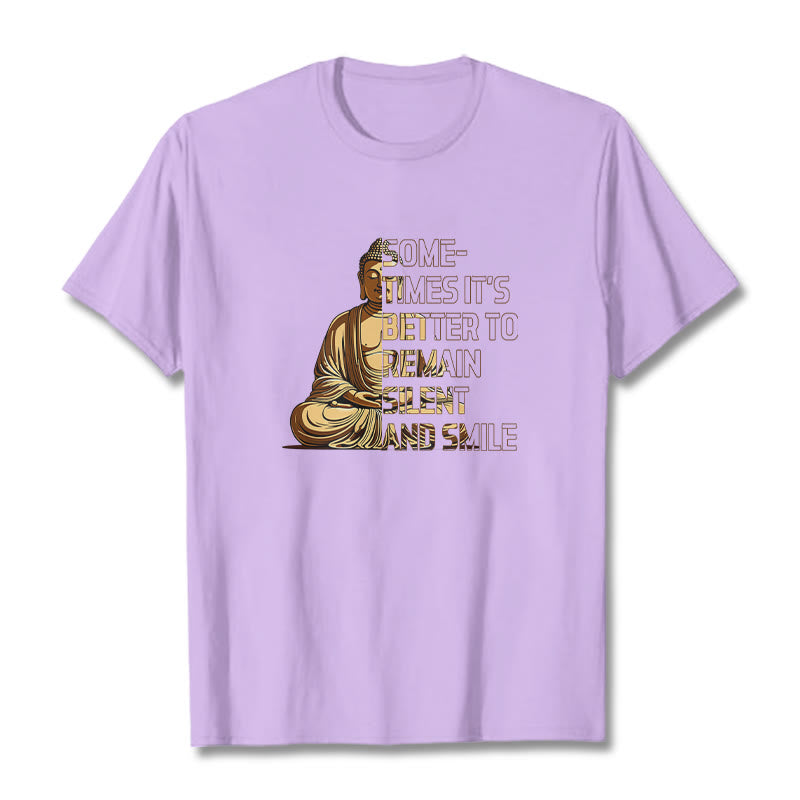 Buddha Stones Sometimes It's Better To Remain Silent And Smile Tee T-shirt - Plum - 2XL - image 15