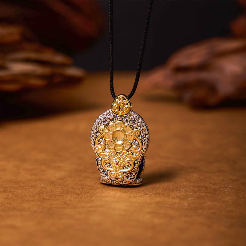 Buddha Stones Tibetan Avalokitesvara Dzi Bead Pattern Copper Purity Healing Necklace Pendant - image 2