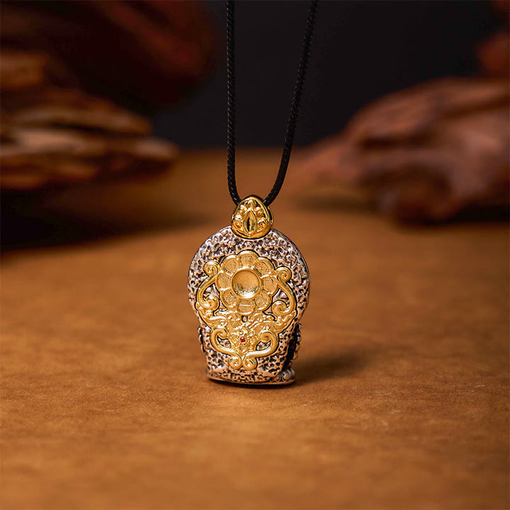 Buddha Stones Tibetan Avalokitesvara Dzi Bead Pattern Copper Purity Healing Necklace Pendant - image 2