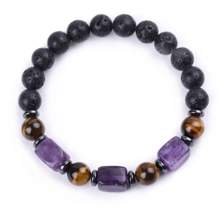 Buddha Stones Various Crystals Lava Rock Calm Bracelet - image 5