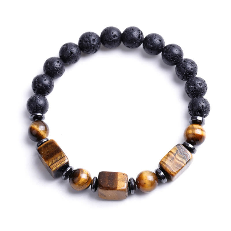 Buddha Stones Various Crystals Lava Rock Calm Bracelet - image 15