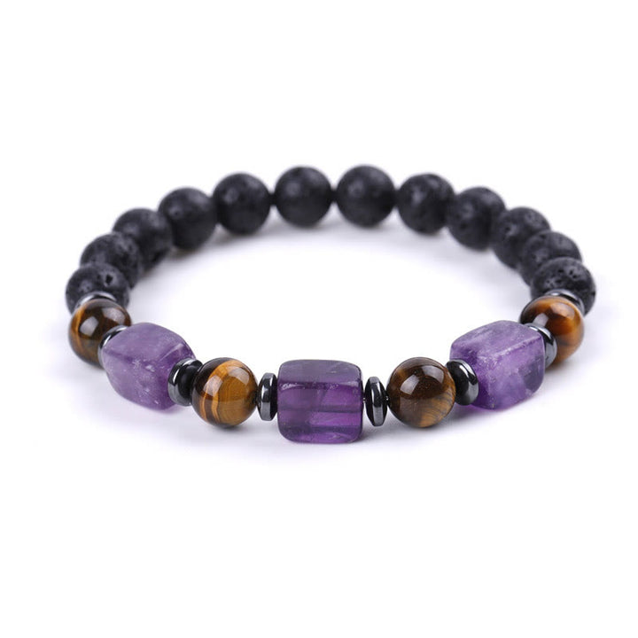 Buddha Stones Various Crystals Lava Rock Calm Bracelet - image 6