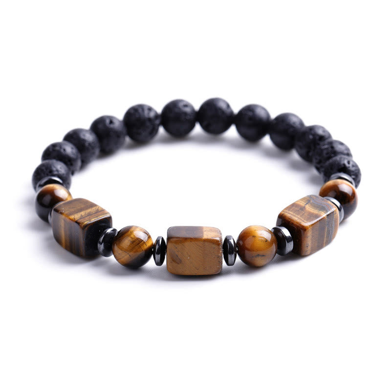 Buddha Stones Various Crystals Lava Rock Calm Bracelet - image 14