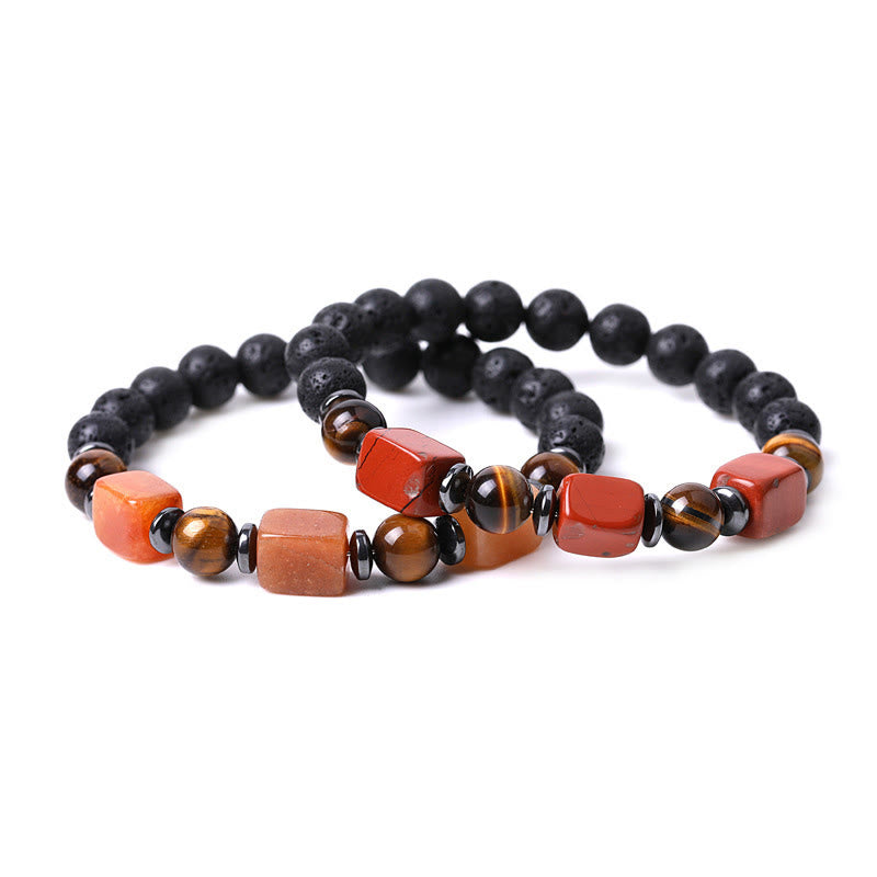 Buddha Stones Various Crystals Lava Rock Calm Bracelet - image 55