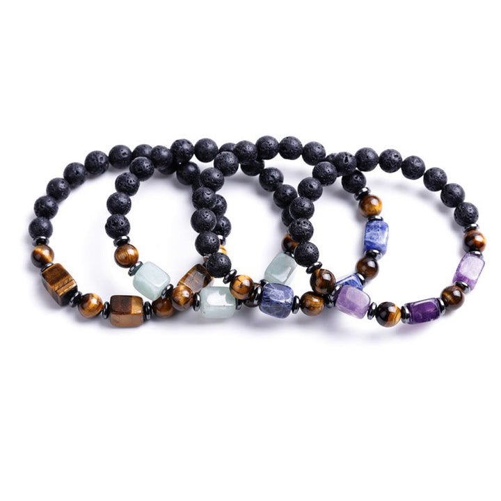 Buddha Stones Various Crystals Lava Rock Calm Bracelet - image 56