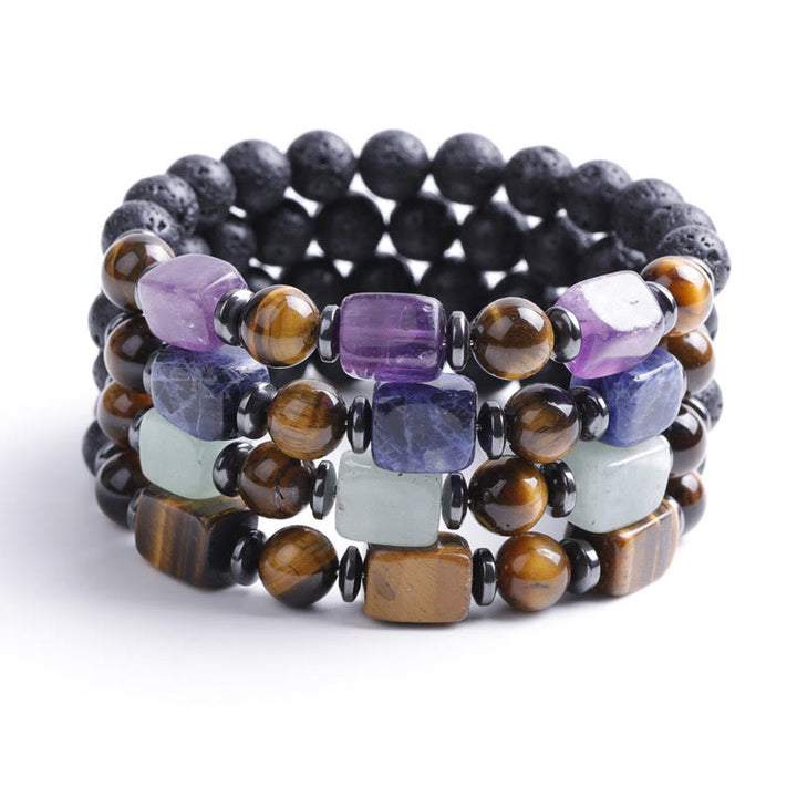 Buddha Stones Various Crystals Lava Rock Calm Bracelet - image 57