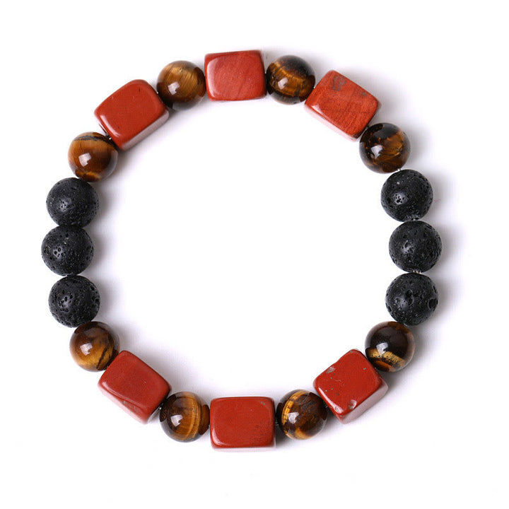 Buddha Stones Various Crystals Cube Amethyst Lava Rock Support Bracelet - image 37