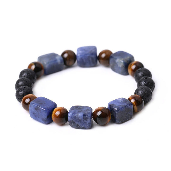 Buddha Stones Various Crystals Cube Amethyst Lava Rock Support Bracelet - image 47