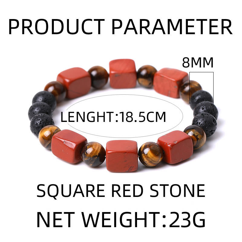 Buddha Stones Various Crystals Cube Amethyst Lava Rock Support Bracelet - image 38